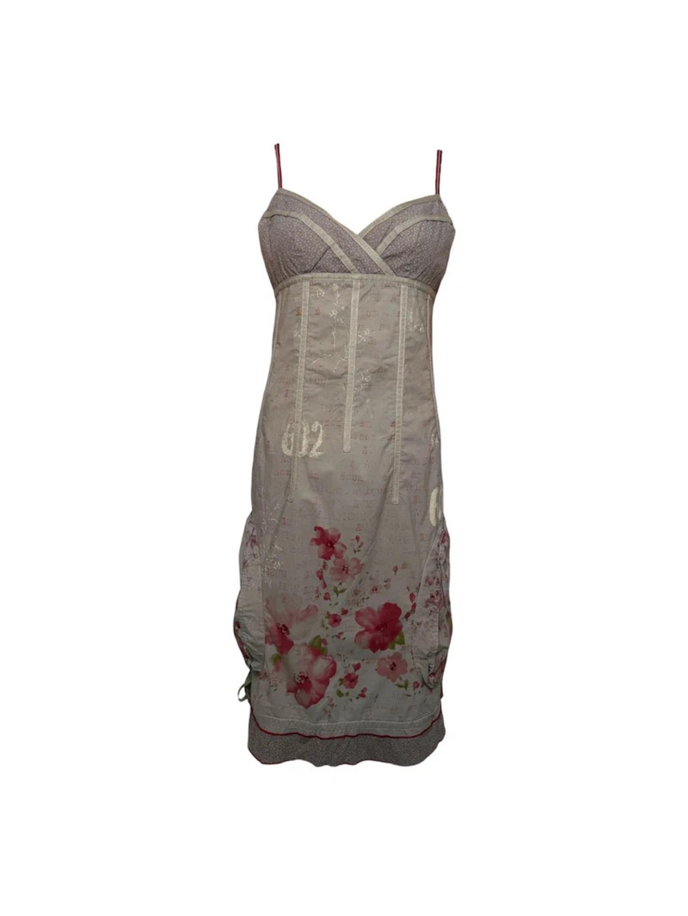 Vintage Cop Copine Y2K Cargo Midi Dress Floral Print Romantic